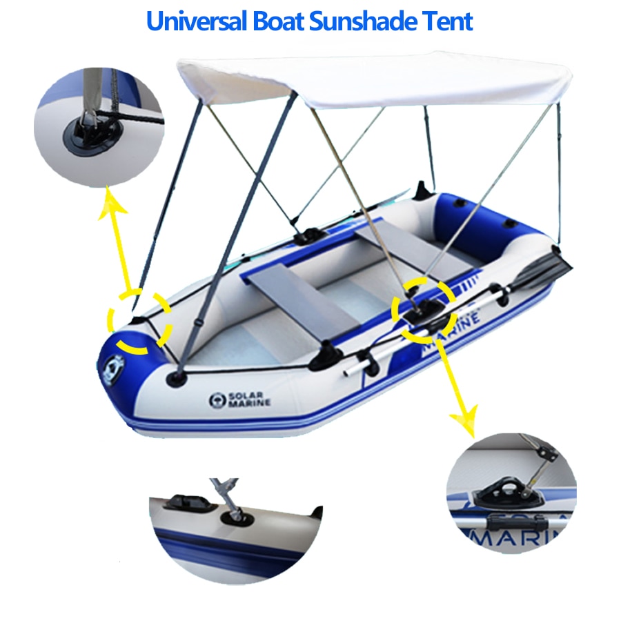 Adjustable Thicked Boat Sunshade TentWaterproof & UV Resistant Textile Cloth for 1.753.6m Inflatable Fishing Boat Assault